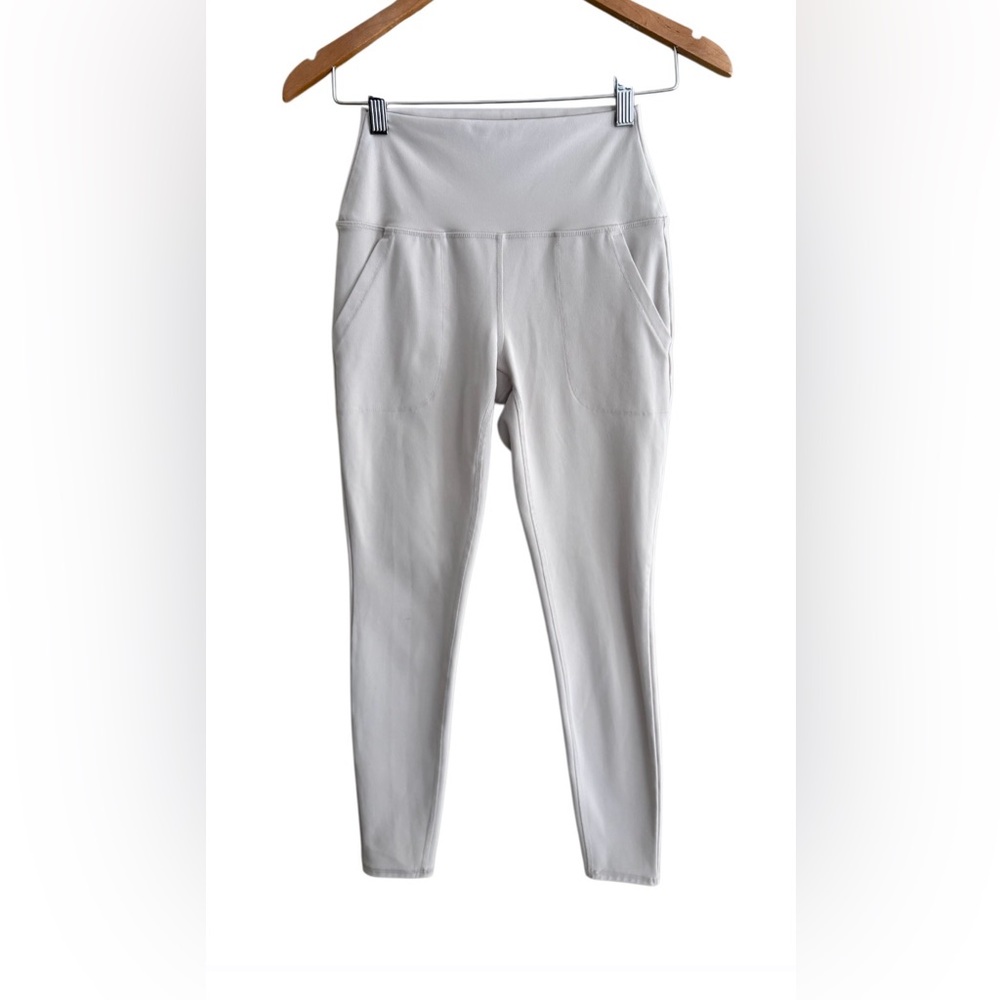 RBX Cream Activewear Leggings with Side Pockets